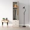 Hexa Red Wooden 1 Door Wardrobe with 2 Drawers and Hanging Space in Frosty White Colour