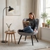 Scandinavian Salomi Lounge Chair Matte Black Finish