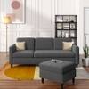 Monznij Sectional Fabric Sofa - Grey
