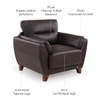 Johanna 1 Seater Leatherette Sole in Choco Brown Colour