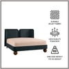 Nobella Opal King Size Bed in Grey Blue Velvet with Spherical Legs, Oak Wood Frame & Hydraulic Storage