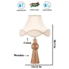 Devansh Off-White Cotton Vintage  Lamp With Wood Base (12X20.3)