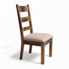 Newport Sheesham Wood   Set of 2 Dining Chairs in Jute Beige     TEAK FINISH