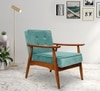 Armari Solid Wood Arm Chair in Sea Green Color