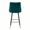 Doe Buck Upholstered Counter Height Bar Stool in Teal Colour with Gold Accents