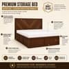 Vanya Solid Wood Comfort Queen Bed Box Storage Provincial Teak Finish Mattress 60 x 78 Inches