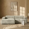 Sophisticated Wood Right Aligned 2-Seater With Upholstery Non Storage Sofa In Grey Colour