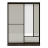Velora Premium 2 Door 8ft Sliding Wardrobe With Mirror in Blade Grey and Choco Oak Finish