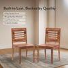 Capra Solid Wood Dining Chair Set Of 2 In Teak Finish