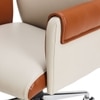 Ettorez Flair Hb Ultra Premium Leatherette Office Chair In Cream And Tan Colour