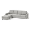Apollo Sofa (Colour : Vapour Grey, Cushion : Hard, Back Type : High Back, Seating Capacity : Left Aligned 3 Seater + Left Aligned Chaise + Ottoman)