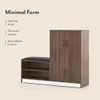 Alex 21 Pair Shoe Cabinet in Classic Walnut Finish