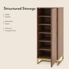 Nina 12 Pairs Solid Wood Shoe Cabinet In Amber Walnut Finish