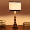 Devansh Multicolor Cotton Table Lamp With  Wood Natural Base (7X7X21.25 Inches)-8