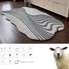 Handmade Wool Silk Shaped Rug Modern Wave Grey 6 x 9 Feet Carpet