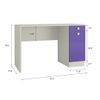Celestia Kids Study Set with Desk Bookshelf and Wooden Chair in Lavender Purple Colour