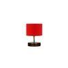 Maximus Red cotton table lamp with brown wood base