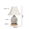Devansh Off-White Cotton Shade Lamp With Wood & Mosaic Glass Base For Decoration/Office/Home/Gifting/Study For Decoration/Office/Home/Gifting/Study