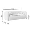 Zenol Boucle Fabric 2 Seater Sofa In White