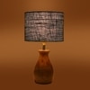Devansh Grey Jute Table Lamp With Wood Natural Base (7X13 Inches)-20