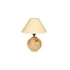 Darnelle Beige Cotton Shade Table Lamp with Solid Wood Base