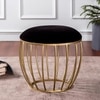 Classic Velvet Cage Metallic Stool in Black Color