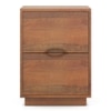 Zephyr Bedside Table in Amber Walnut Finish