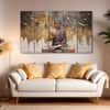 The Castle Decor Lord Buddha Meditation Wall Art Framed Painting 27x48 Inch (Style 19)