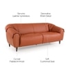 Zenith 3 Seater Leather Sole in Warm Brown Colour