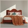 Solara Wave Luxe King Size Bed in velvet With Oak wood Frame & Hydraulic Storage