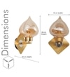 Vix Single Light Wall Fitting In Brass And Chrome Finish Metal With Amber Glass