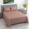 Jiya Orange Shade Floral 400 TC Cotton Flat Double Queen Size Bedsheet with 2 Pillow Covers – Threads