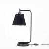 Bond Black Metal Study Table Lamp With Black Pleated Shade