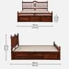 Nilaya Sheesham Wood King Size Bed in Honey Oak Finish with Box Storage