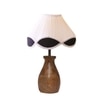 Devansh Multi Vintage  Cotton Table Lamp With  Wood Natural Base (10X12.5 Inches)-40