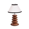 Devansh White & Black  Cotton Table Lamp With Wood  Pebble Lamp  (10X10X15) Inches
