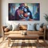 The Castle Decor Radha Krishna Spiritual Wall Art Framed Painting 27x48 Inch (Style 4)