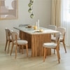 Hiro Solid Wood Dining Table Set in Grey Colour