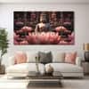 The Castle Decor Lord Buddha Meditation Wall Painting Wooden Framed 27x48 Inch (Style 8)