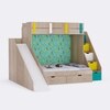 Sleep N SlideBunk Bed 6X5 Drawers On Wheels In Oak and Cyan Colour67