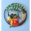 Desert Art Metal Handpainted Radha Krishna Jhula Wall Hanging in Multicolour