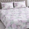 White And Pink Shade  Floral Cotton 400 Tc Flat Double Queen Size Bedsheet With 2 Pillow Covers