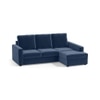Apollo Sofa (Colour : Lapis Blue, Cushion : Soft, Back Type : High Back, Seating Capacity : Right Aligned 2 Seater + Right Aligned Chaise + Ottoman)