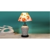 Kinley Multicolor cotton Glass Table lamp with Iron Base