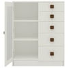 Rivera Crockery Unit-cum-Chest of Drawers with 5 Drawers and Toughened Glass Ivory - Coffee Walnut