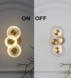 Zen Integrated 3 Light Led Wall Fitting In Brass Finish Metal With Frosted White Glass