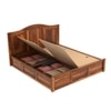Sniu Solid Wood King  Size Bed Without Storage (Teak Finish)