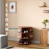 360° Rotating Shoe Rack 3-Tier in Brown – Compact Revolving Shoe Storage Rack