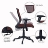 Ebeaony Mid Back Ergonomic Chair in Brown Colour