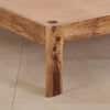 Baare Solid Wood King Size  Bed In Natural Teak Finish
